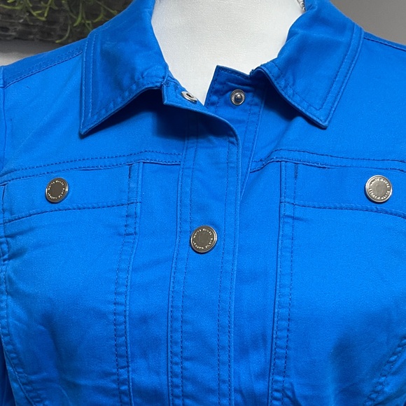 White House Black Market Vibrant Blue Jean Jacket - Picture 3 of 11